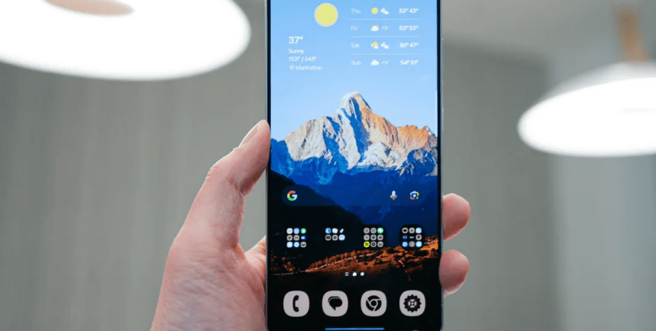 смартфон Samsung у руці смартфон Samsung налаштування